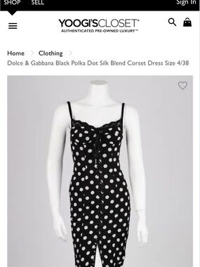 Dolce & Gabbana Black and White Polka Dot Strapless Corset Dress